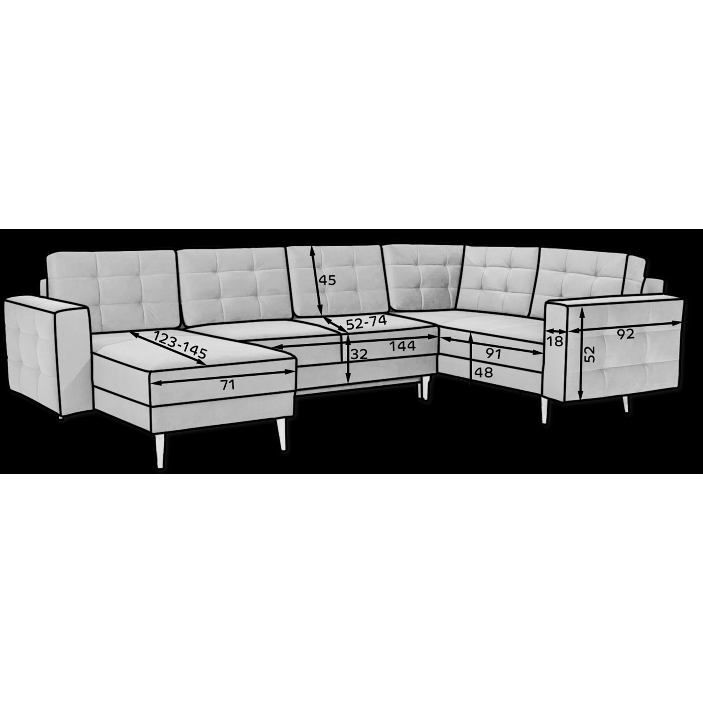Thumbnail - ELTAP, Sofa, Asgard U (5-Sitzer, Bettsofa, Wohnlandschaft)