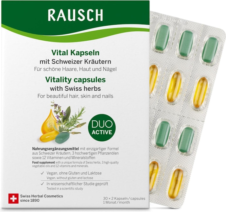Actual product image Rausch Swiss herbal vitality capsules (60 Piece, Capsules, 90 g)