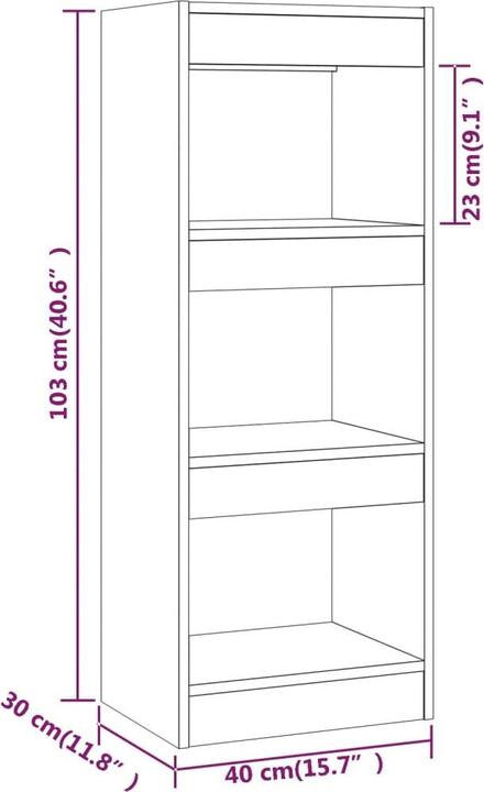 Produktbild vidaXL Bücherregal (40 x 30 x 103 cm)