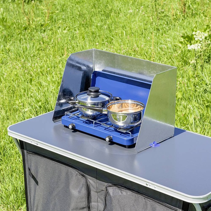 Image du produit ProPlus Pare-vent pour cuisinier 3 pièces acier pliable + extensible