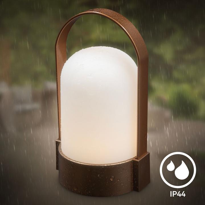 Produktbild Briloner Akku LED Tischleuchte, Braun metallic matt, IP44