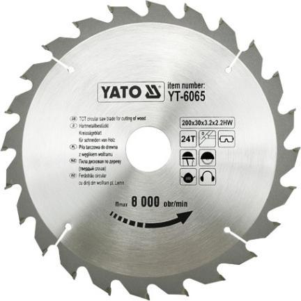 Actual product image Yato YT-6065 TCT saw blade for wood, 200 x 24 x 30 mm