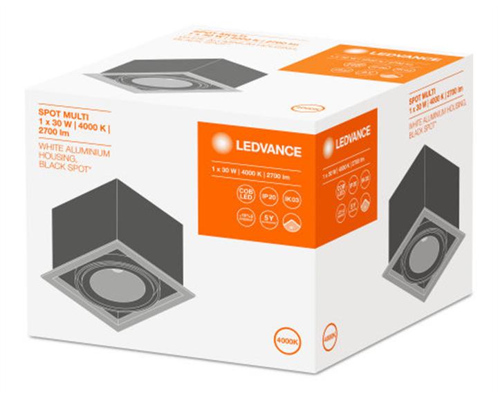 Image du produit Ledvance Spot LED encastrable orientable à flamme unique Spot Multi 1X30W/4000K FL WT/BK 30W 4000K 2700lm