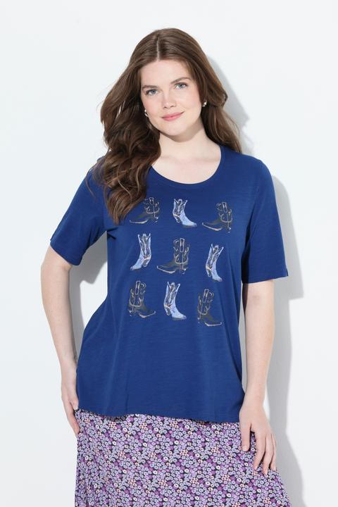 Produktbild Ulla Popken T-Shirt, Cowboystiefel, Classic, Rundhals, Halbarm (50, 52)
