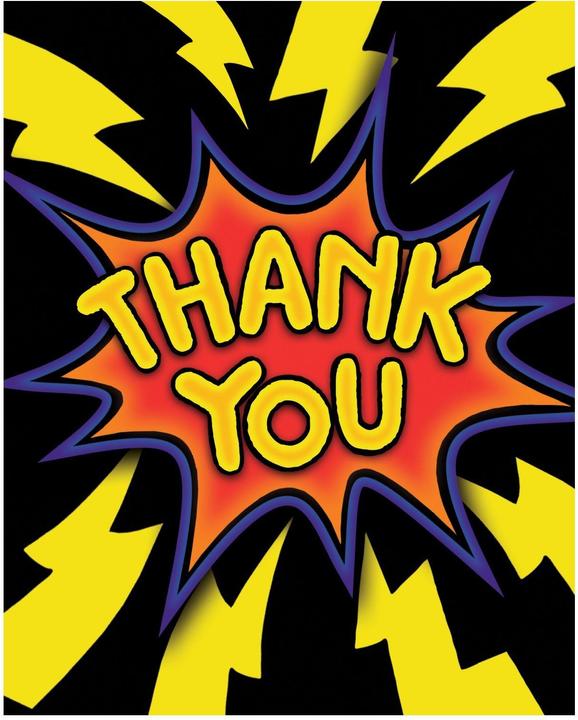 Actual product image Creative Party Super Hero Fun 3D Effect Thank You Card (Pack of 8) (8 pcs.)