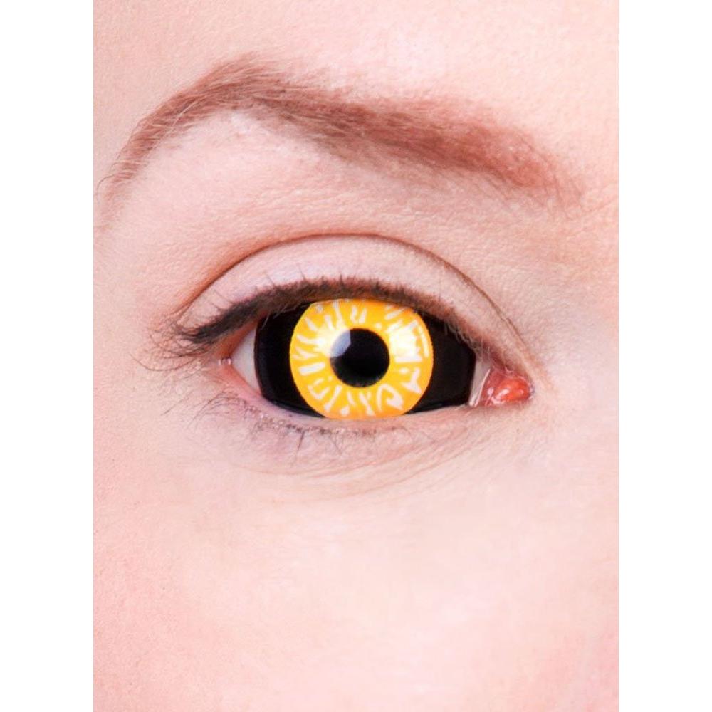 Hasbro, Farbige Linsen, Sclera Nachtjäger 6 Monatslinsen für Fasching Halloween (Gelb)