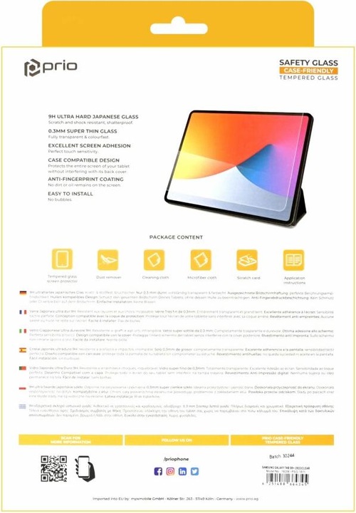 Actual product image prio Protective glass film for Samsung Tab S8+ (2022) clear (1 Piece, Galaxy Tab S8+)