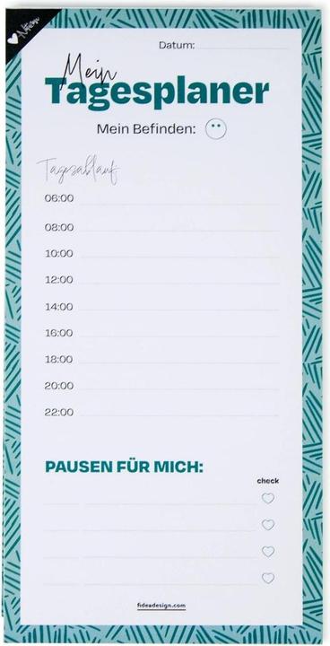 Fidea Design Notizblock Tagesplaner 10.5 x 21 cm, Produkttyp (A6)