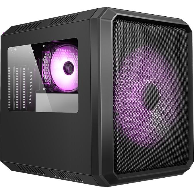 Itek Boitier Cube Micro ATX QBO 8 Evo RGB avec fenêtre (Noir) (Mini-ATX, mATX), PC Gehäuse, Schwarz