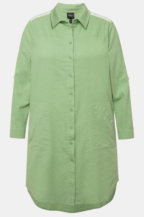 Actual product image Ulla Popken Extra Long Button Down Tunic Blouse (54)