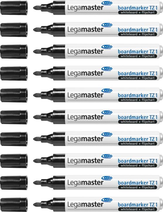 Produktbild Legamaster 10 TZ 1 Whiteboard- und Flipchart-Marker schwarz 1,5 - 3,0 mm (Schwarz, 3 mm, 10 x)