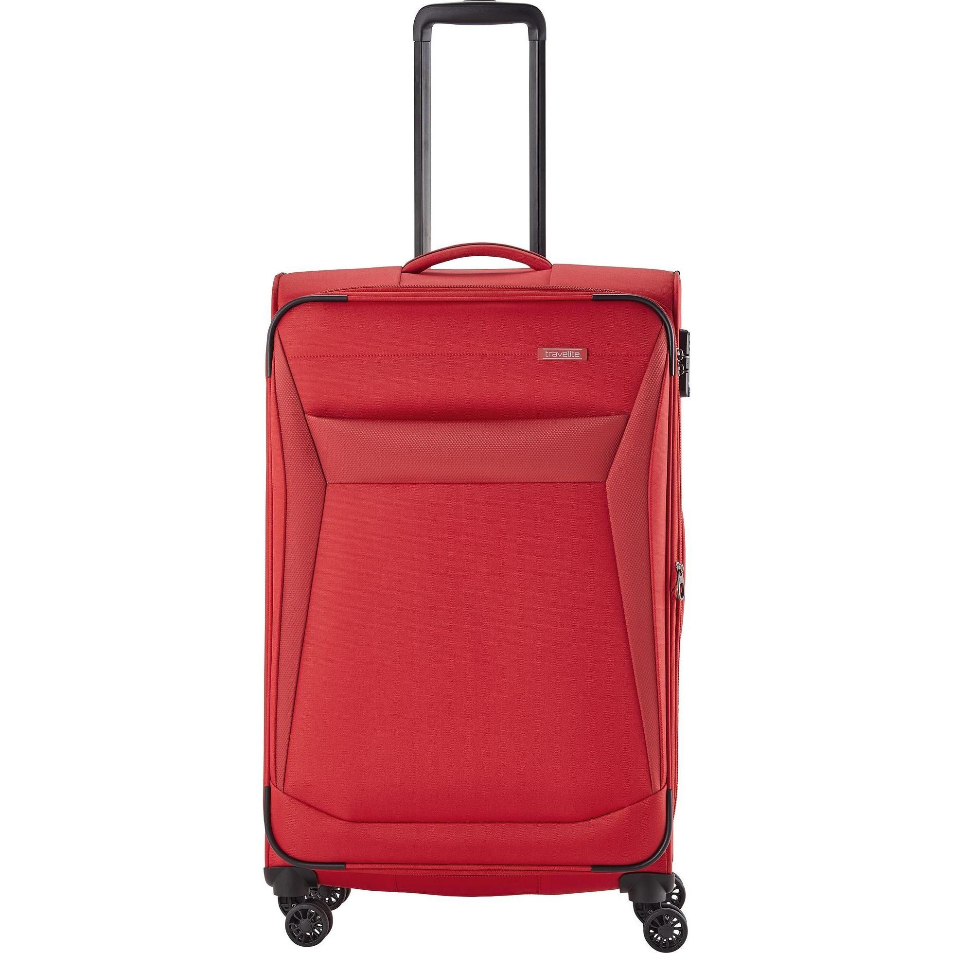 Travelite, Koffer, Trolley + Koffer Chios 4w Trolley L, Rot, (97 l, XL (ab 115l))