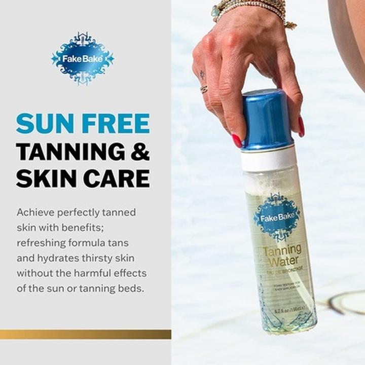 Image du produit Fake Bake Tanning Water self-tanner sous forme de mousse à l'eau 198ml + gant (Spray autobronzant, 198 ml)