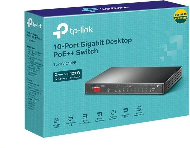 Productafbeelding TP-Link TL-SG1210PP - Gigabit PoE-schakelaar (10 ports)