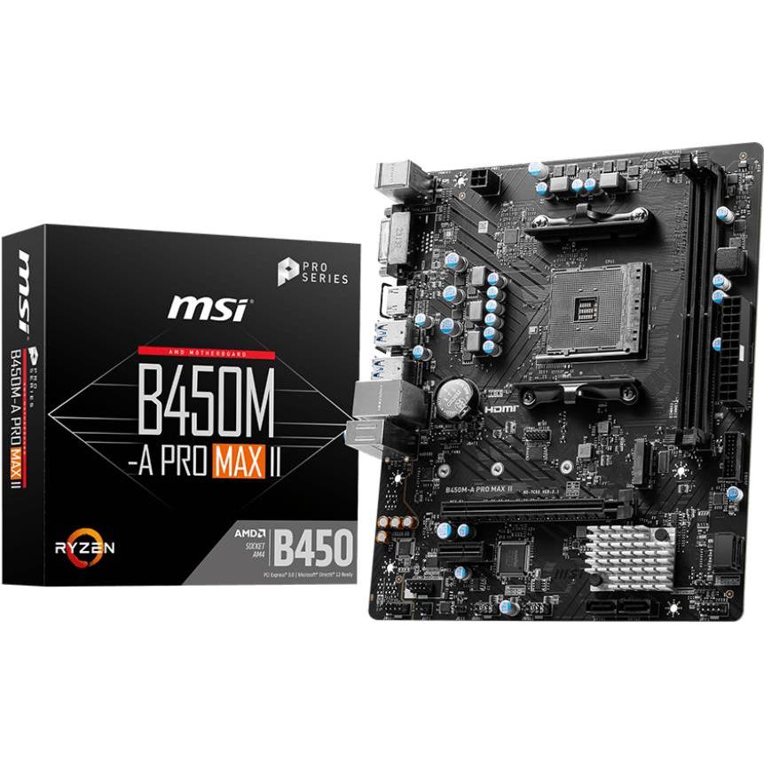 MSI B450M-A PRO MAX II (AM4, AMD B450, mATX), Mainboard