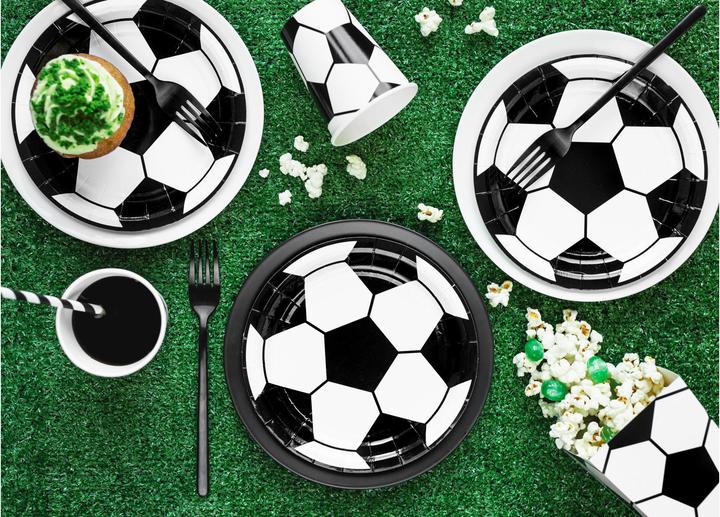 Produktbild Partydeco Einwegteller Fussball 18 cm, 6 Stück, Schwarz/Weiss (6 x)