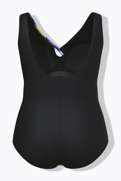Actual product image Ulla Popken Leaf Print Wrap Look Swimsuit (56)