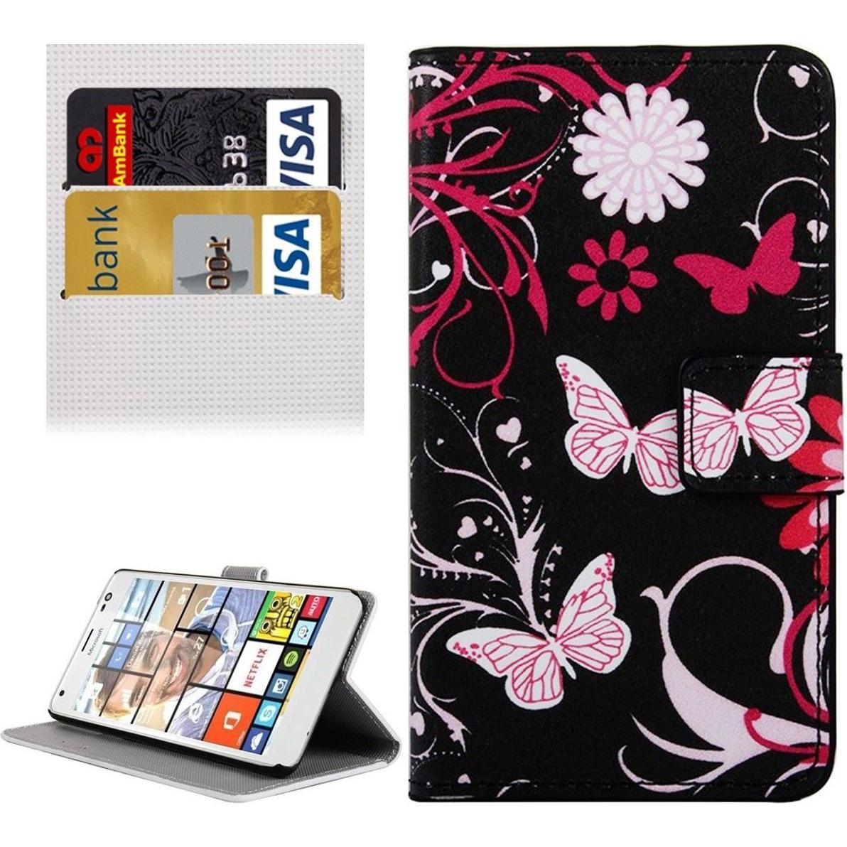 Thumbnail - König Design Handy Hülle Schutz Case Cover Wallet für Microsoft Lumia 850 Schmetterlinge Pink (Microsoft Lumia 850), Sma...