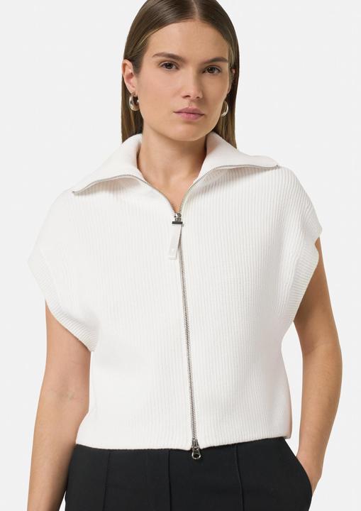 Image du produit Comma Strickjacke Strickweste mit Troyer-Kragen und Zwei-Wege-Reissverschluss (46)