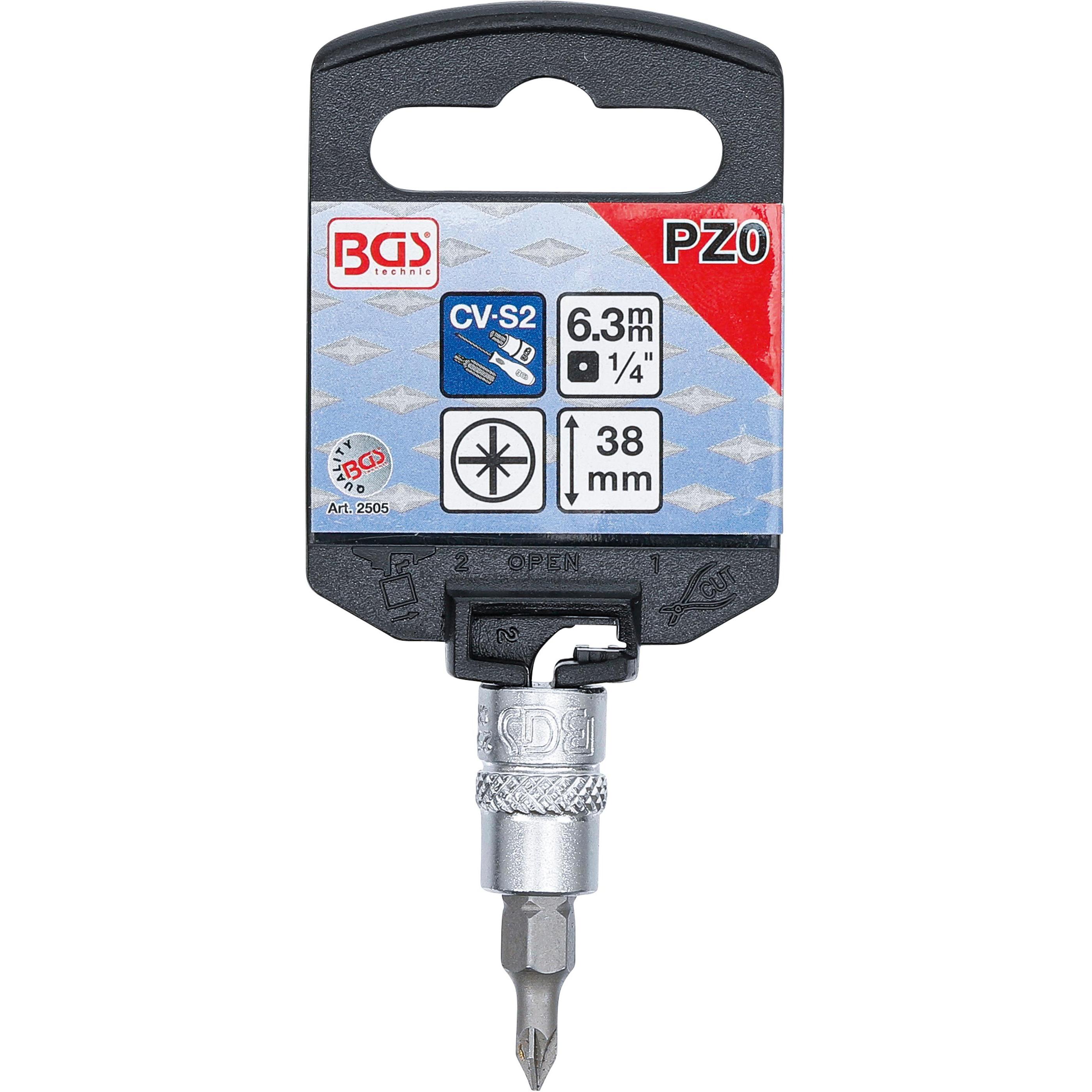 Thumbnail - BGS, Bits, Bit-Einsatz Antrieb Innenvierkant 6,3 mm (1/4") Kreuzschlitz PZ0 (PZ0)