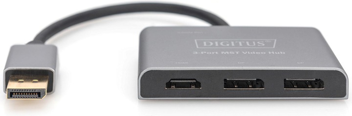 Produktbild Digitus 3-Port MST Video Hub (DP -> 2x DP, 1x HDMI) (USB-C, 3 Ports)