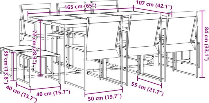 Produktbild vidaXL Garten Essgruppe