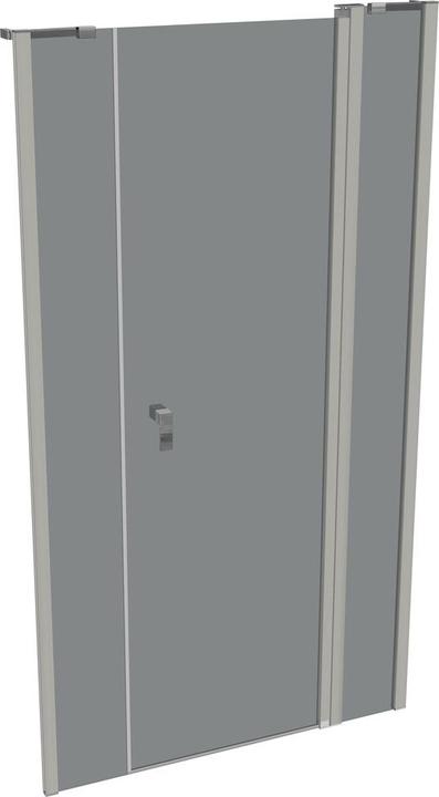 Actual product image Hüppe Design pure 4-corner swing door with fixed segment and side panel in niche, width:110cm height:200cm (211 cm, 110 cm, 200 cm)