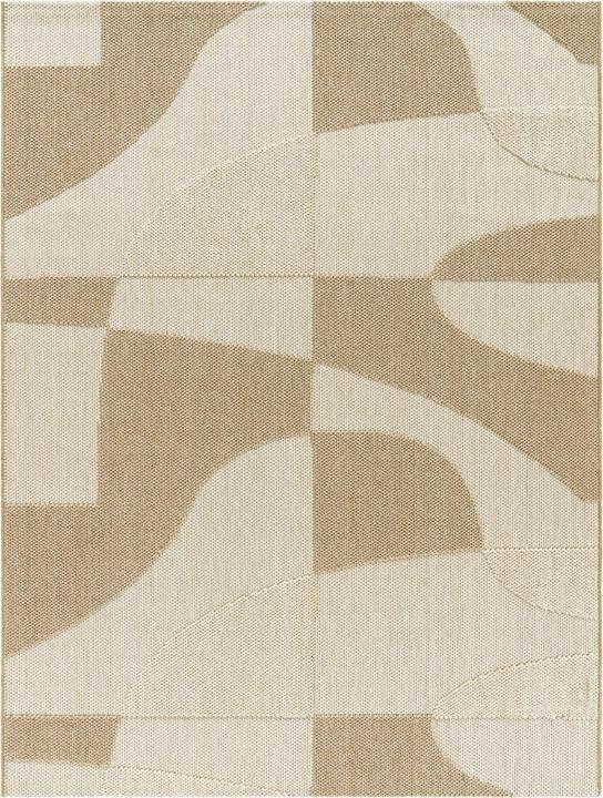 Produktbild TT Home In-& Outdoor Teppich Wetterfest Balkon Küche Boho Hoch-Tief-Effekt Geometrisch (280 x 200 cm)