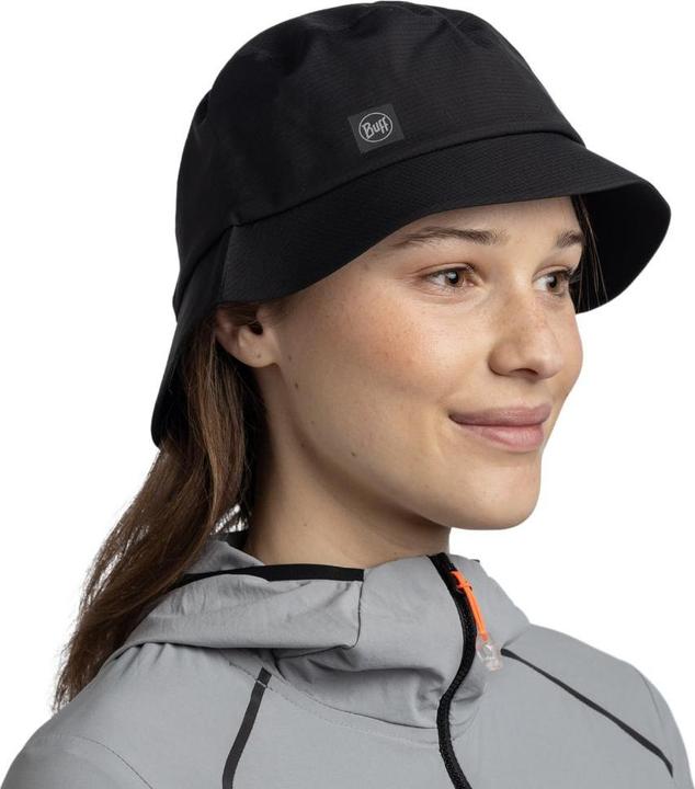 Actual product image Buff Rain Bucket Hat Solid Black (53, 54, 55)