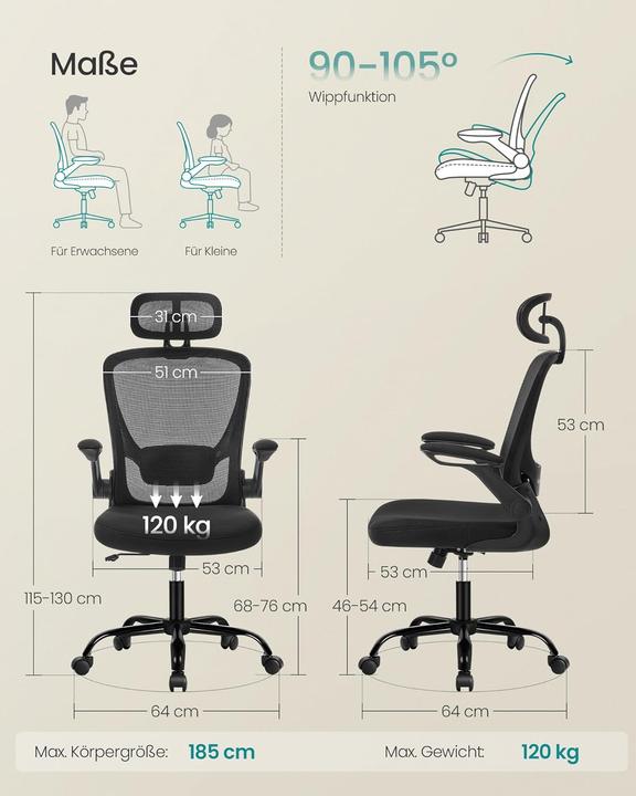 Actual product image Songmics Ergonomischer Bürostuhl