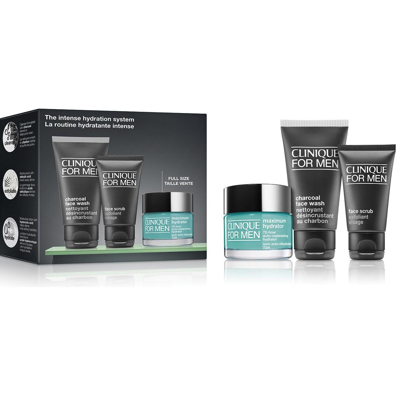 Clinique Crema/Carbone Set Regalo Bellezza, For Men Hydration Set (Set Per La Cura Del Viso)