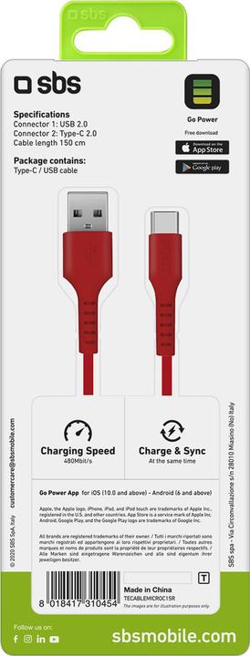 Actual product image SBS Data cable USB 2.0 - Type-C (1.50 m, USB 2.0)