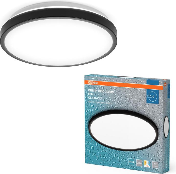 Produktbild Osram Bathroom Ceiling CCT IP44 300mm Black Click-CCT (1150 lm)