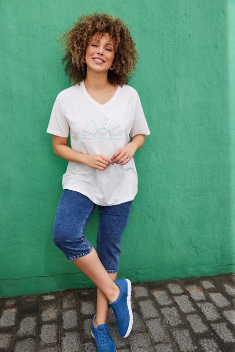 Actual product image Ulla Popken Denim Look Capri Sweatpants (60)