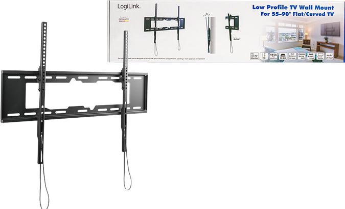 Image du produit LogiLink Support TV mural, 5590", inclinable, réglable horizontalement, 50 kg max. (Mur, 99", 50 kg)
