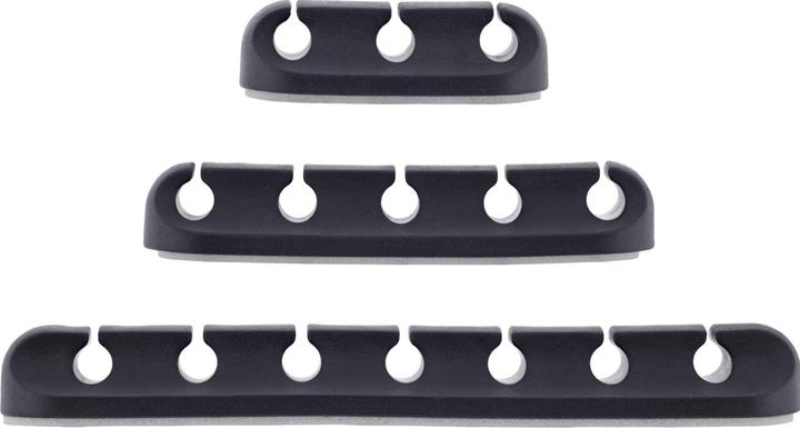 Produktbild InLine ® Kabelmanager-Set, 3-, 5-, 7-fach, selbstklebend, schwarz (12.60 mm, 3 Stk.)