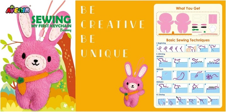 Actual product image Avenir Sewing Set Keychain Bunny