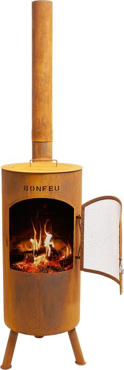 Productafbeelding Bonfeu BonTino LP Roest Tuinhaard - L 35 x B 35 x H 153 cm - Cortenstaal - bruin - Tuinhaard - Terrasverwar