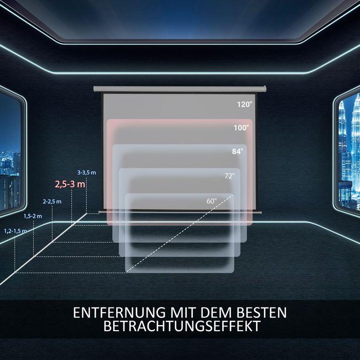 Produktbild Swisshandel24 Beamer Leinwand 203 x 152 cm 100 Zoll 4:3/ 16:9 Projektionsleinwand Manuell für Heimkino (96.85", 16:9, 4:3)