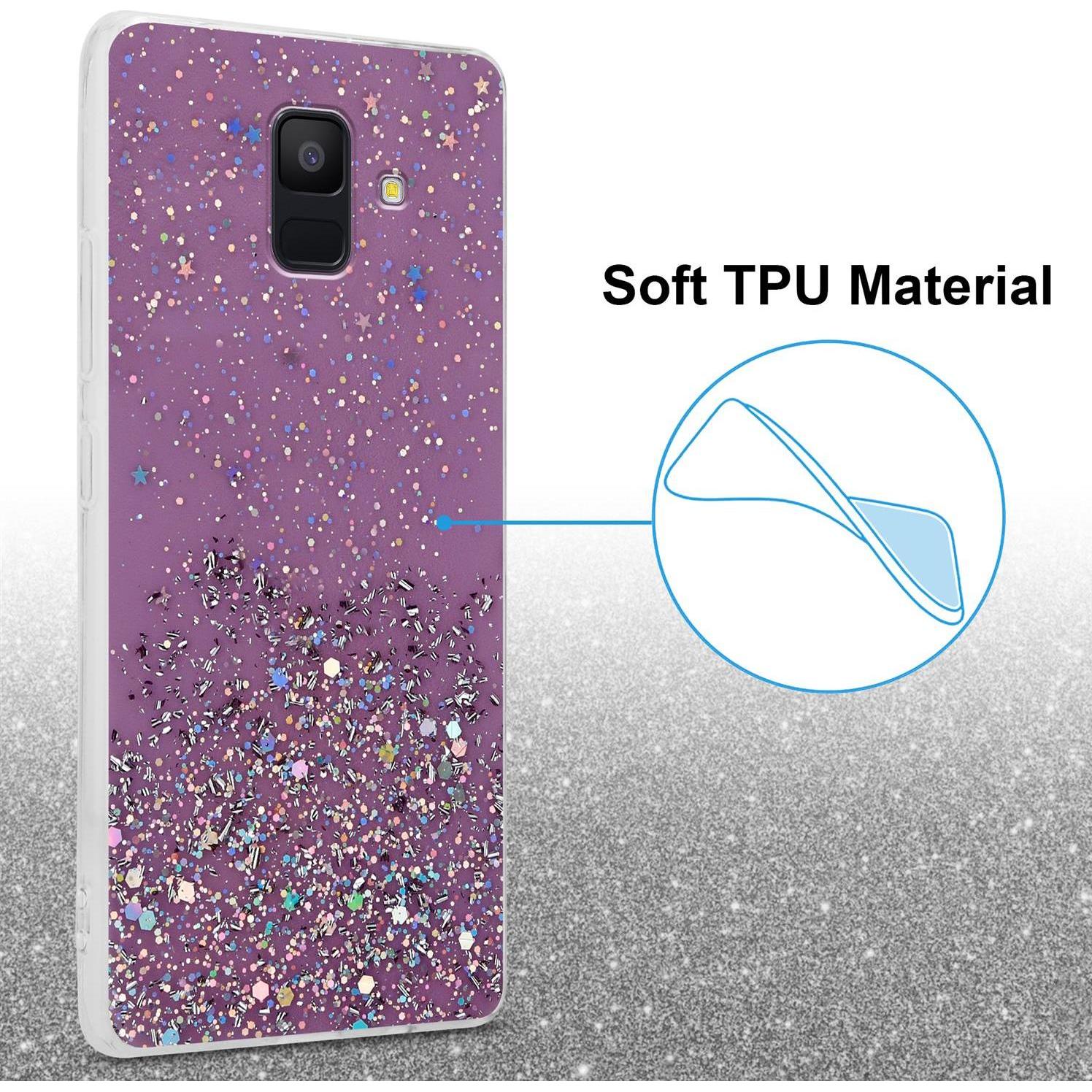 Thumbnail - Cadorabo TPU Cover funkelnder Glitter (Samsung Galaxy J6 (2018)), Smartphone Hülle, Violett