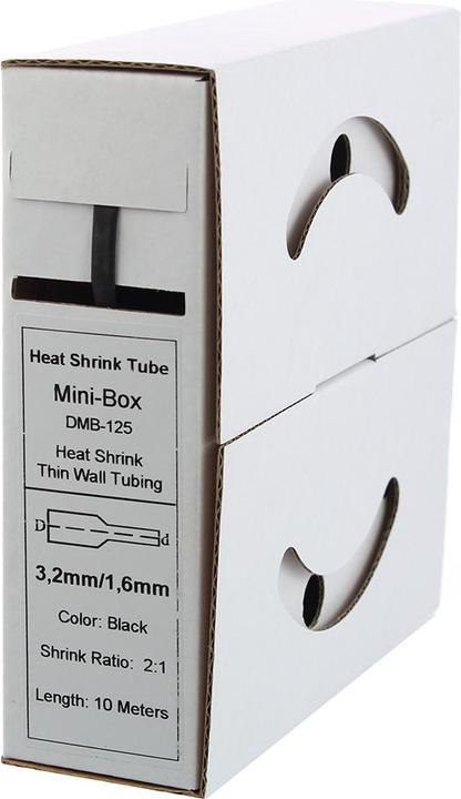 Image du produit Offgridtec 10m de gaine thermorétractable 3,2mm>1,6 noir (1 x)