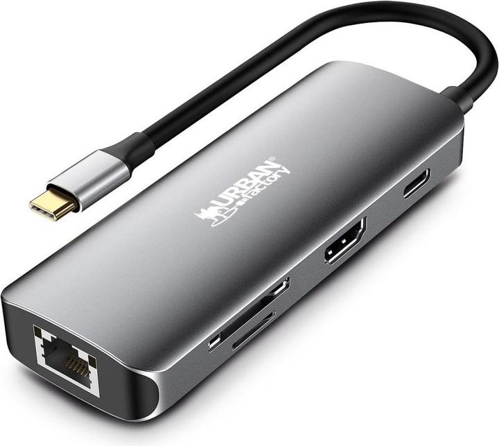 Urban Factory Hubee 8in1 USB-C Hub (USB-C, 4 Ports)