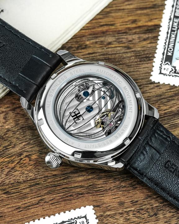 Produktbild Thomas Earnshaw Montre Homme automatique cuir noir Longitude Shadow ES-8063-01 (Analoguhr)