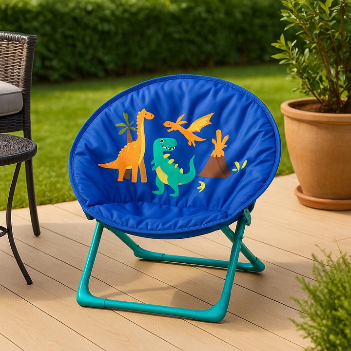 Actual product image Relaxdays Foldable Kids Moon Chair, Camping Seat (Child armchair)