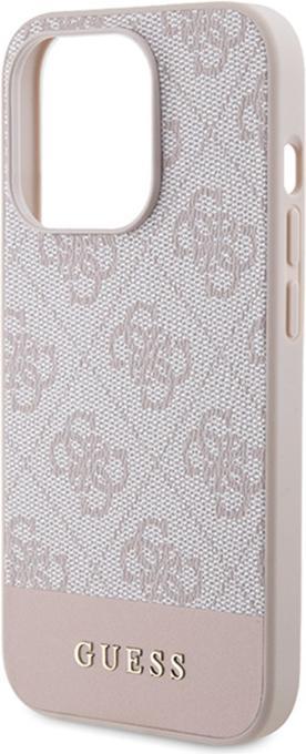 Actual product image Guess GUHCP15LG4GLPI iPhone 15 Pro 6.1" różowy/pink hardcase 4G Stripe Collection (Apple iPhone 15 Pro)