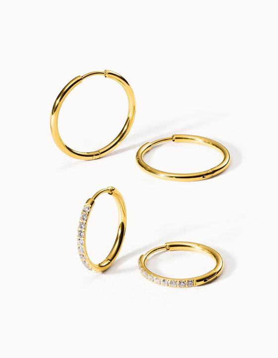 Immagine prodotto Purelei Set di orecchini glitterati argento (Acciaio inossidabile)