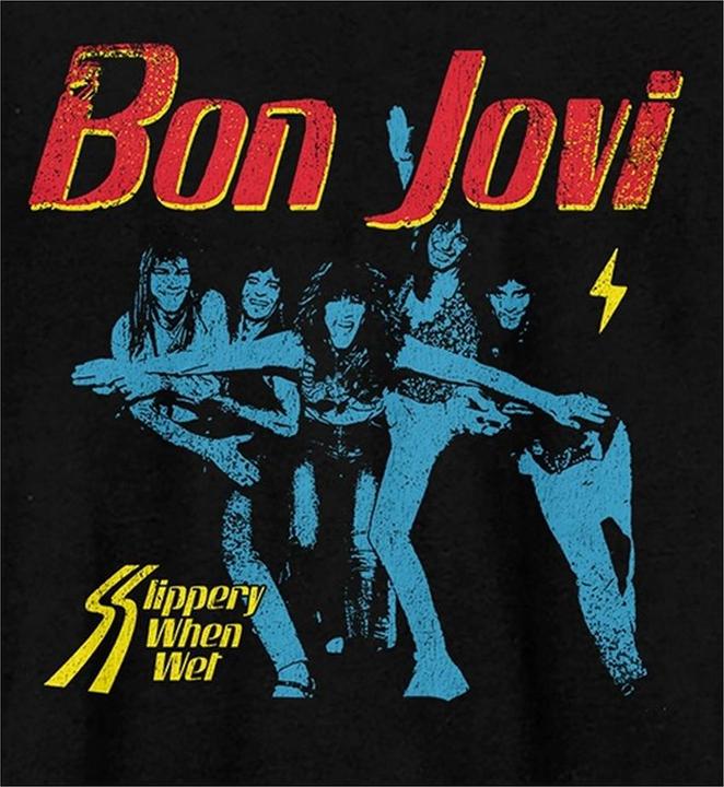 Actual product image Amplified Unisex Adult Slippery When Wet Bon Jovi T-Shirt (S)