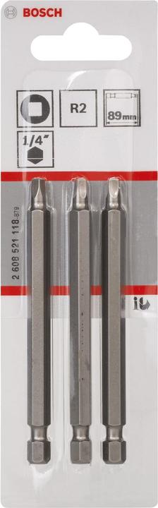 Produktbild Bosch Professional Zubehör Schrauberbit Extra-Hart R2, 89 mm, 3er-Pack (Sechskant (hexagonal))