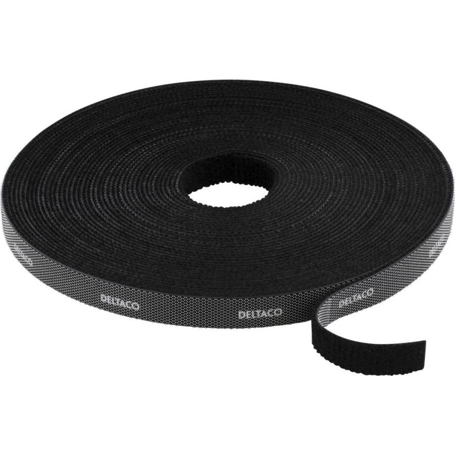 Deltaco, Klettband, Hook and loop fastener cable ties width 9mm 10m black (9 mm)