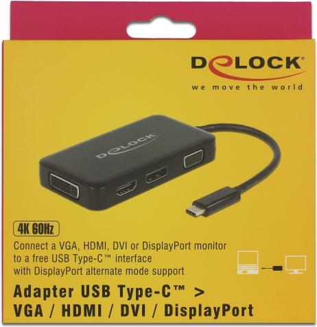 Produktbild Delock USB-C zu (DVI, HDMI, VGA, DP, 15 cm)